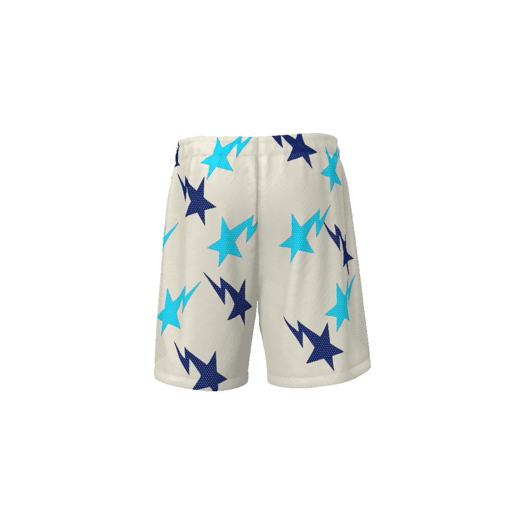 Shooting Star Design Shorts - White