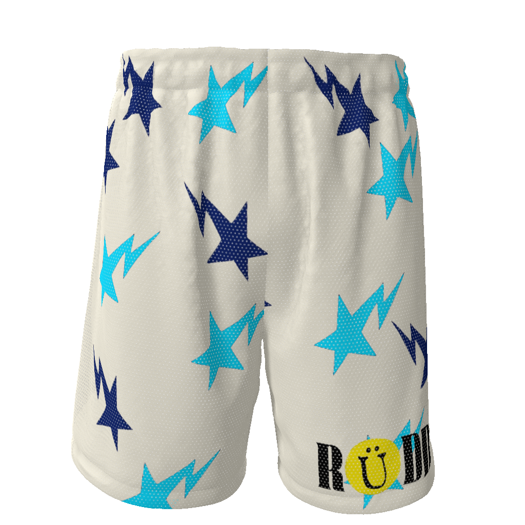 Shooting Star Design Shorts - White