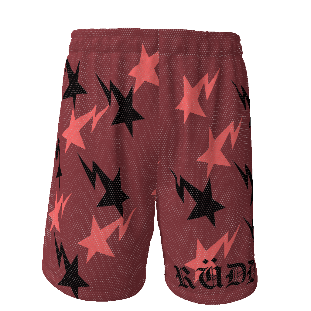 Shooting Star Design Shorts - Maroon